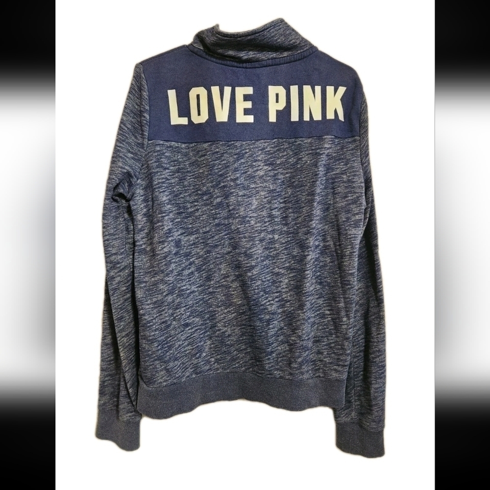 LOVE PINK blue Quarter Zip Sweater Size Medium